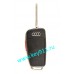 Корпус выкидного ключа Ауди (Audi) | HU66 | 3 кнопки + паника