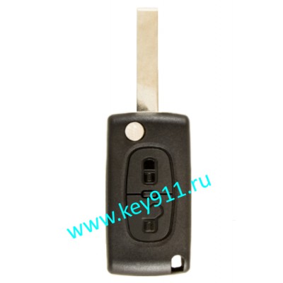 Корпус выкидного ключа Пежо (Peugeot) | HU83 | 2 кнопки