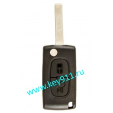 Корпус выкидного ключа Пежо (Peugeot) | VA2 | 2 кнопки